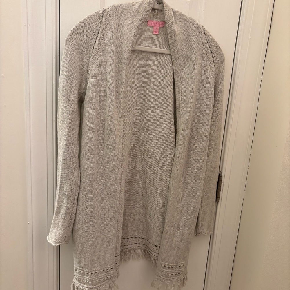 Lilly Pulitzer Oat 100% Cotton Martinique Open-Front Cardigan size S Resort